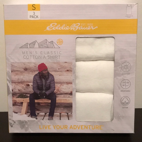 Eddie Bauer Men's Classic Cotton A-Shirt. - Picture 1 of 7